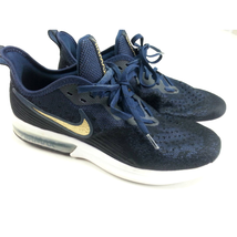 Nike Air Max Sequent 4 Size 10 Navy Gold Sneakers - £55.52 GBP