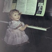 1950s Young Tolder Girl at Piano Glass Plate Photo Slide Magic Lantern - £11.18 GBP