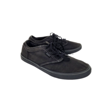 Vans Womens Sneakers Size 6.5 All Black Canvas Lace Up Shoes Off The Wall - £9.13 GBP