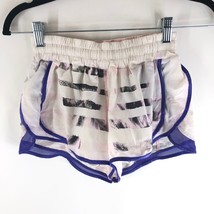 Lululemon Womens Hotty Hot Shorts Running Lined Mesh White Purple 4 - £30.20 GBP