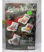 Vintage Bucilla Counted Cross Stitch 4 Different Christmas Stockings #33... - $240.55 MXN