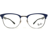 Ray-Ban Eyeglasses Frames RB6346 2911 Matte Blue Silver Round 50-19-140 - $73.99
