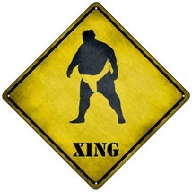 Sumo Wrestler Xing Novelty Mini Metal Crossing Sign - £13.30 GBP