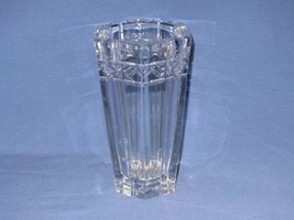 Heavy Clear Crystal Rogaska Vtg Vase Hexagon 8&quot; tall Signed - £49.69 GBP