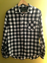 NWT Jachs New York Recycled Flannel Blk White Plaid Checked Button Down Shirt M - £36.40 GBP