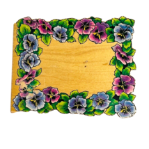 Vintage Penny Black Pansy Frame Flowers Floral Picture Mounted Rubber St... - £12.01 GBP