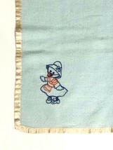 Vtg Primitive Baby Receiving Blanket Mother Goose 38x23 Satin Trim Waffl... - $456.65 MXN