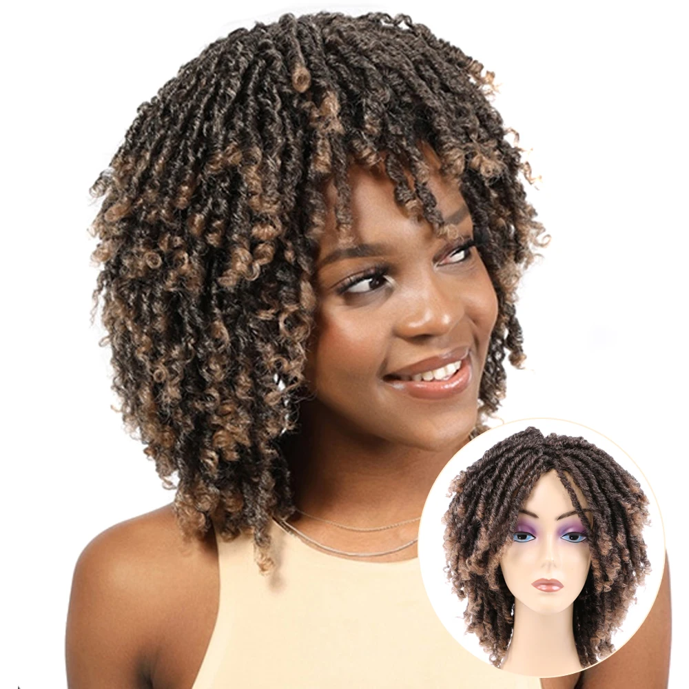 Dreadlock Wigs for Women Ombre Synthetic Braided Wigs African Faux Locs Twi - £21.94 GBP+