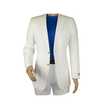 Mens Summer Linen Suit Apollo King Half Lined 2 Button European LN6 White Party image 8