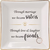 Home Smile Sister In Law Gifts: Ceramic Ring Dish Jewelry Tray Gifts For Sister - £35.82 GBP