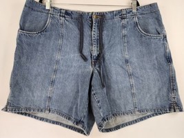 Venezia Jean Shorts Womens 22 Blue Denim Drawstring Mom Shorts with Pockets - £17.04 GBP