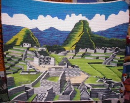 Traditionel peruvian hand weaved rug, ruins of Machu Picchu - £81.18 GBP