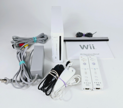 Nintendo Wii Game Console System Bundle White RVL-101 Fully Tested Cleaned - £38.76 GBP