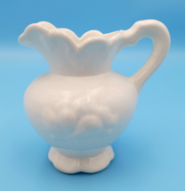 White Glazed Ceramic Creamer/Mini Pitcher 6&#39;&#39; X 3&#39;&#39; - £6.37 GBP