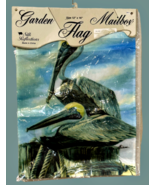 Pelican Garden Mailbox Flag Artist Mary Erickson 12 x 16 Inch Coastal Decor - £7.23 GBP