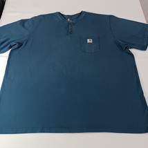 Carhartt K84 984 Original Fit Men's Green Short Sleeve Henley T-Shirt Size 4XL image 8