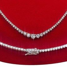 Ladies 15Ct Round Cut Simulated Moissanite Tennis Necklace14k Rose Gold Plated - £299.69 GBP