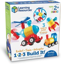 NEW Learning Resources 1-2-3 Build It! Rocket Train Helicopter STEM For ... - £23.03 GBP