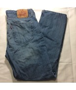 Levis 514 Blue Men Jeans Size 34 X 30 Straight Leg Medium LIght Wash Dis... - £13.25 GBP