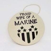 Military Marine Proud Wife Wood Sign Hanger Hand Painted Jar Heads Devil Dogs - £19.12 GBP