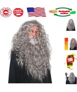 Versatile Long Grey Wig and Removable Beard - Non-Toxic Halloween Accessory - $47.54 CAD