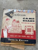 Vintage CARROM 106 Game Board With Original BOX Some Game Pieces & Instructions - $58.41