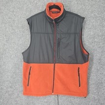 PGA Tour Mens Vest Large Orange Black Fleece Golf Active Travel Hiking H... - $19.44