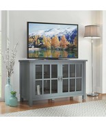 TV Stand 55-in. Storage Cabinet Buffet Glass Doors Shelves Entryway Livi... - £137.90 GBP
