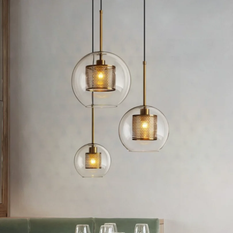 Glass Ball Nordic Pendant Light for Bedroom Bedside Entrance Hanging Lamps - $61.13+