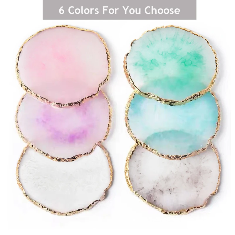 Sporting Resin Agate Stone Palette False Nail Tips Drawing Nail Color Palette Ge - £23.89 GBP