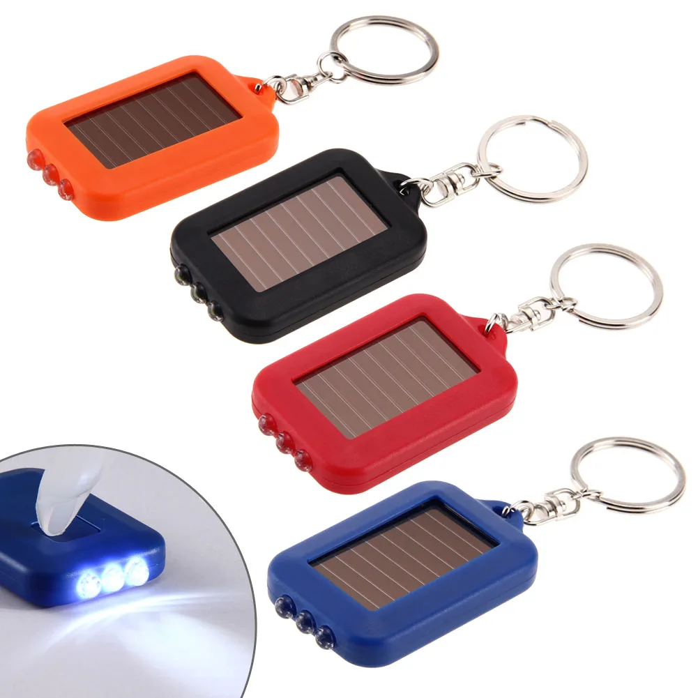 Solar Power Keychain Flashlight Portable Lantern Torch Solar LED Light Outdoor - £7.96 GBP+