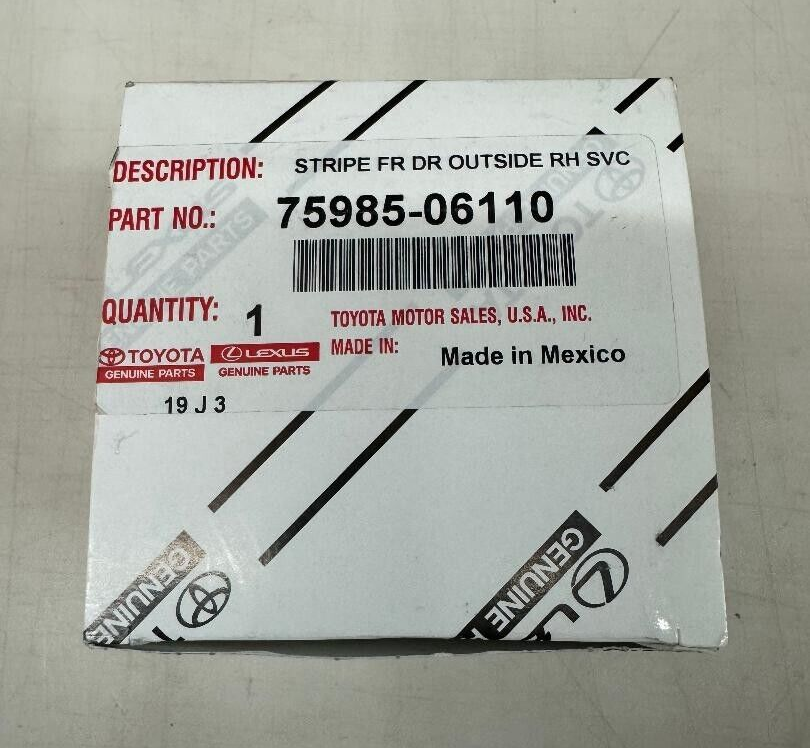 2018 2019 TOYOTA CAMRY PASSENGER FRONT DOOR BLACK OUT TAPE STRIPE 75985-... - $17.31