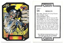 Marvel Colossal Conflicts Series 2 Trading Card #54 Monolith 1987 Comic Images - £2.35 GBP