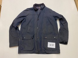 Vintage Utilisé Cire Veste en Bleu Aisselle/Aisselle 22 &quot; (wx80) - £39.01 GBP