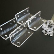 4x V2, 5mm thick, Angled  Brackets Clear Perspex Acrylic + 20x M5 Bolts - £34.34 GBP