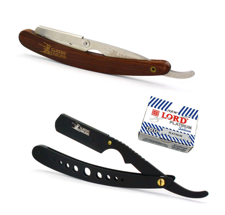 2 pcs CS Stainless Steel Straight Edge Shavette Barber Razor 100 Lord Pl... - $21.53