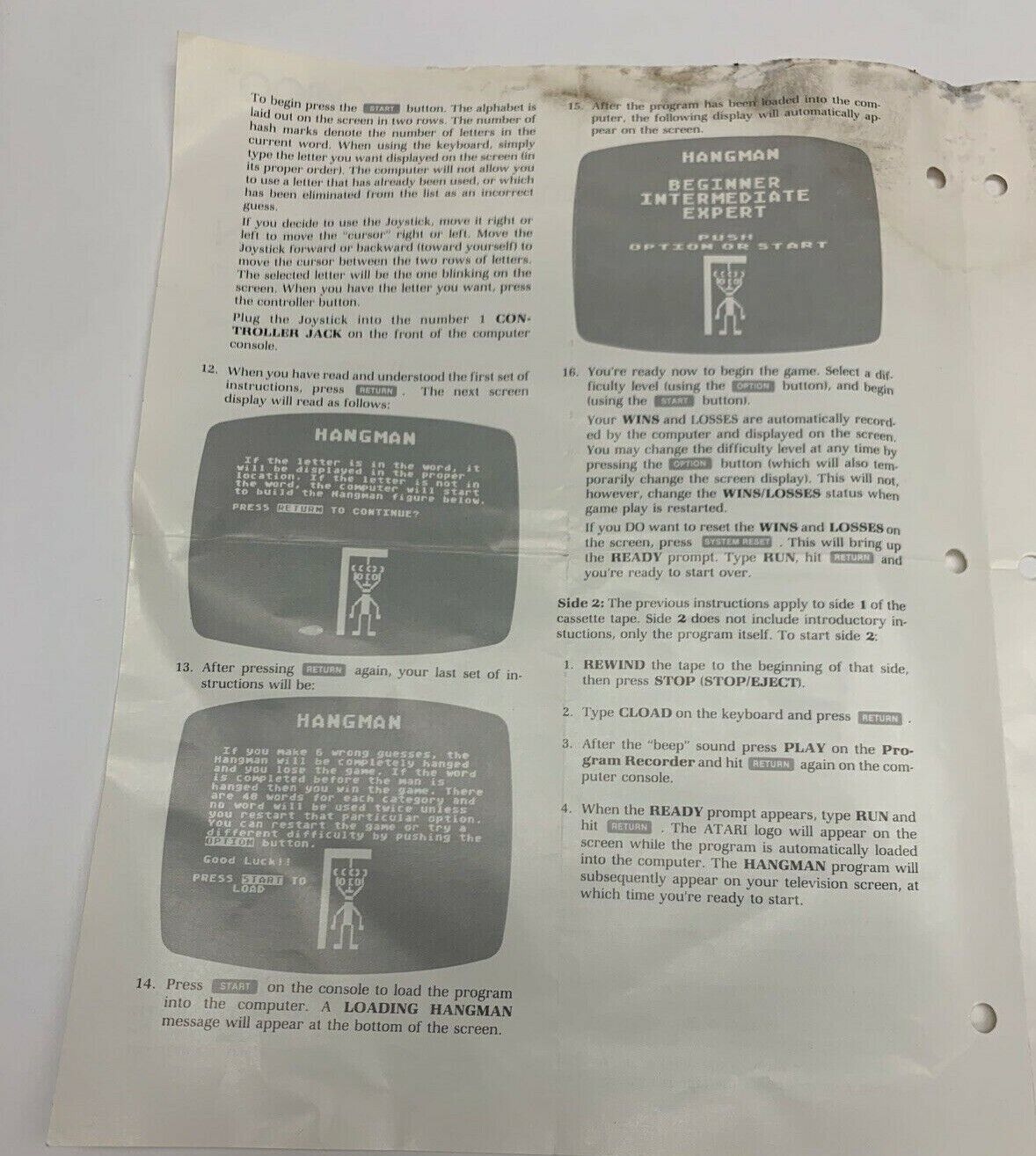 Hangman Computerspiel Anleitung Atari 400 800 Item image 3
