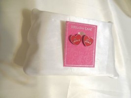 Holiday Lane Silver-Tone Love Heart Stud Earrings L878 - £7.58 GBP
