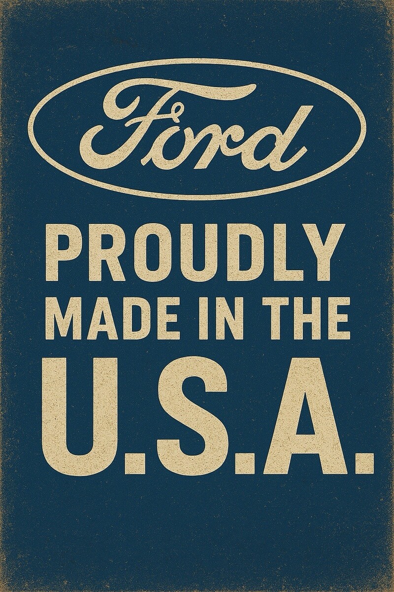 Ford USA Service  Genuine Parts Metal Sign 8x12in  Garage Car Mustang B - $24.74