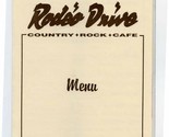 Rodeo Drive Country Rock Cafe Menu San Antonio Texas Opening Day 1993  - $27.72