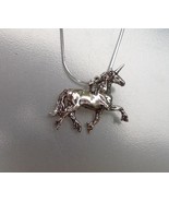 UNICORN happy necklace sterling silver pendant ONLY. USA HANDMADE by artist - £41.88 GBP