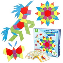 160 Pcs Wooden Shape Puzzle Pattern S, Geometric Tangrams Game Brain Teaser Toy, - £23.72 GBP