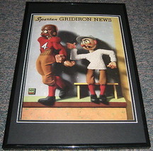 Vintage Michigan State Spartan Gridiron News Framed 10x14 Poster Repro - $49.49