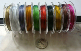 Tiger tail beading wire  15 colors 2 sizes 10 meters, 32 ft .45mm &amp; .38mm tt116 - £1.55 GBP