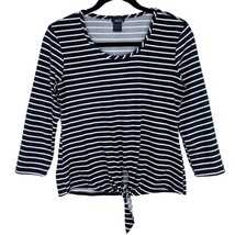 Rue 21 Striped Tie Front Black White T-Shirt Tee Top Shirt Size Small S ... - £5.47 GBP