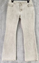 Chicos Platinum Jeans Womens 0.5 Short Tan Denim Distressed Casual Flare Leg - £17.10 GBP