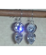 STERLING SILVER STUNNING 25CTW WHITE TOPAZ EARRINGS SOLD - $125.99