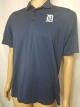 Detroit Tigers Polo Shirt Blue Mens Nike Professional Baseball Trainer Patch Lg - £10.96 GBP