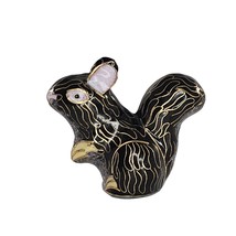 Vintage Cloisonne Squirrel Miniature Enamel Figurine Black - £19.65 GBP
