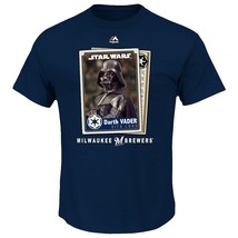 NWT Majestic Milwaukee Brewers Star Wars Darth Vader Baseball League T-Shirt Tee - £19.53 GBP